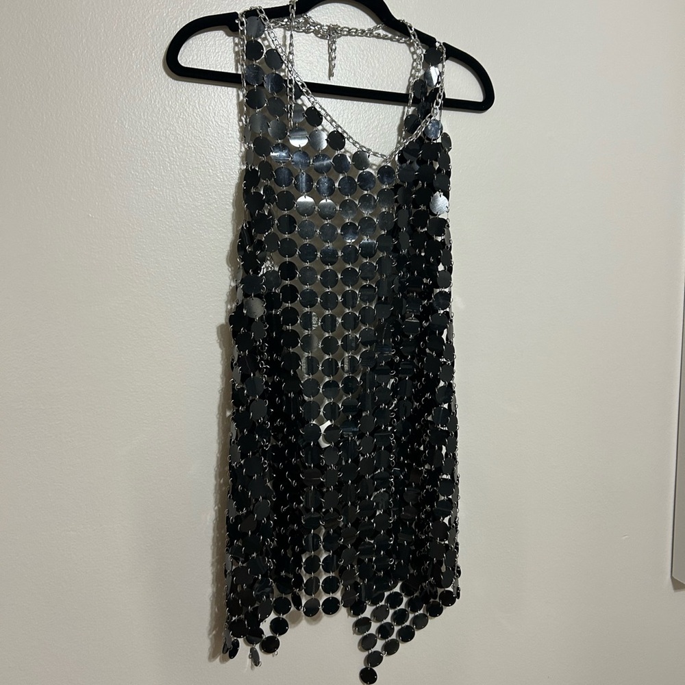 12th Tribe Black and Silver Mini Dress